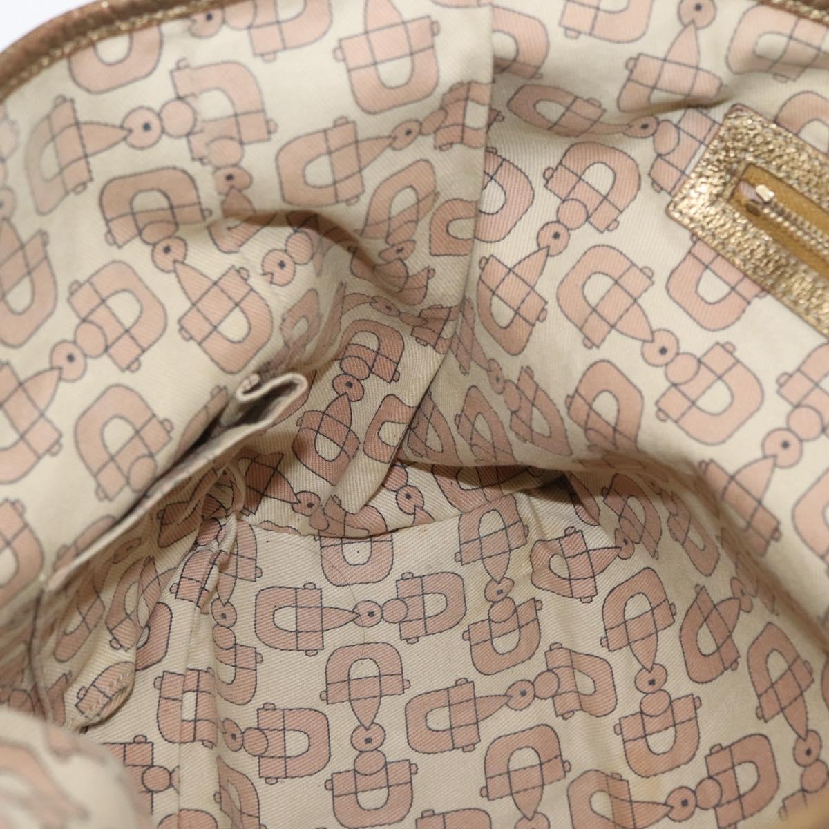 GUCCI GG Canvas Tote Bag Beige Gold 137396 Auth BA11082