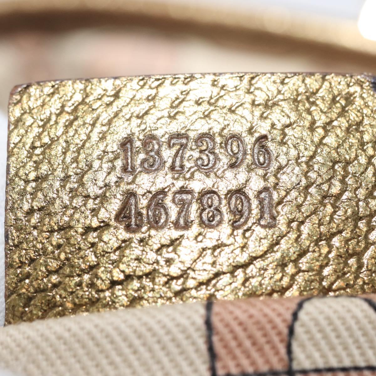 GUCCI GG Canvas Tote Bag Beige Gold 137396 Auth BA11082