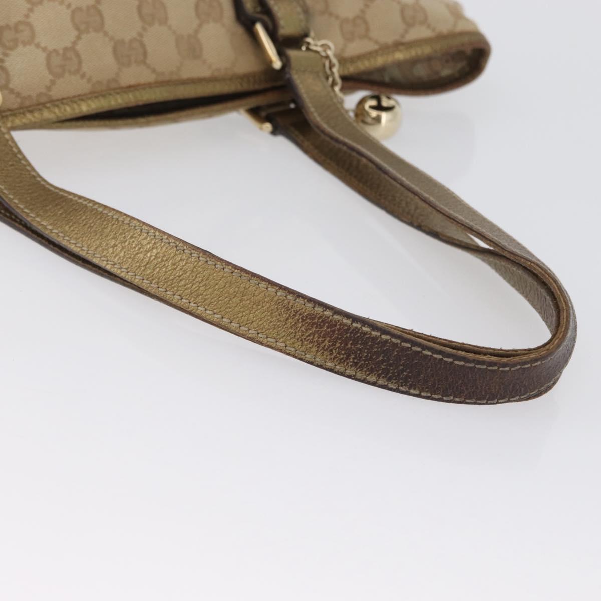 GUCCI GG Canvas Tote Bag Beige Gold 137396 Auth BA11082