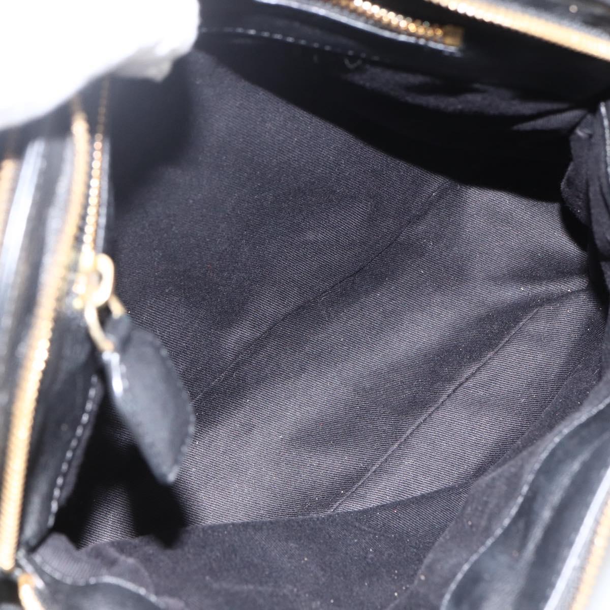 Chloe Hand Bag Leather Black Gold Auth BA11087