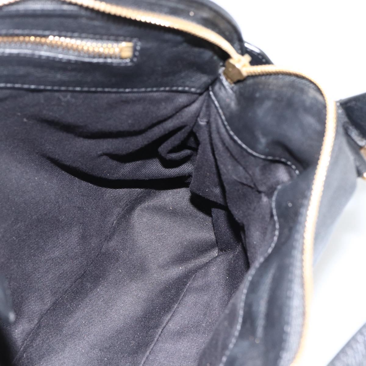 Chloe Hand Bag Leather Black Gold Auth BA11087