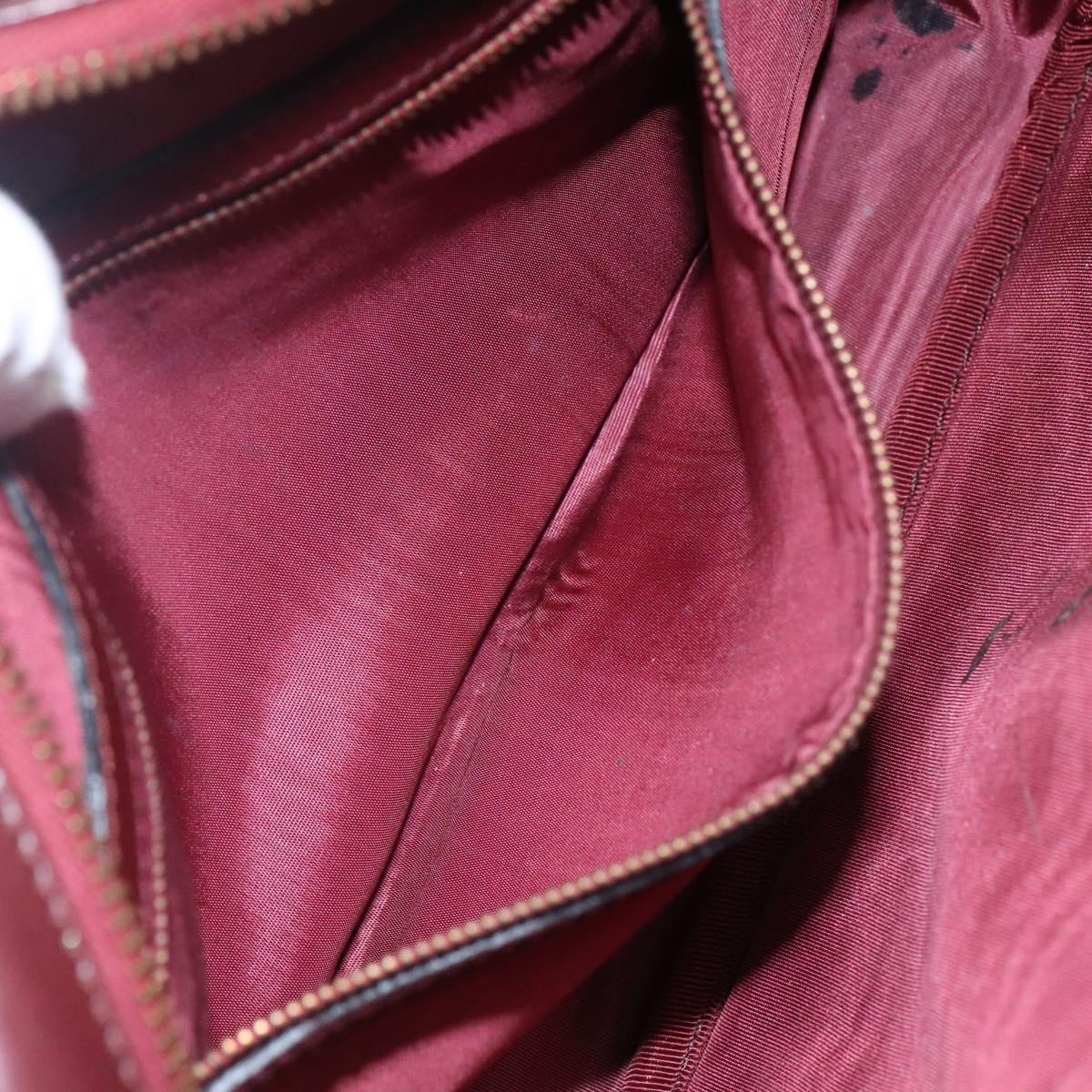 CARTIER Must Line Shoulder Bag Leather Bordeaux Gold Auth BA111