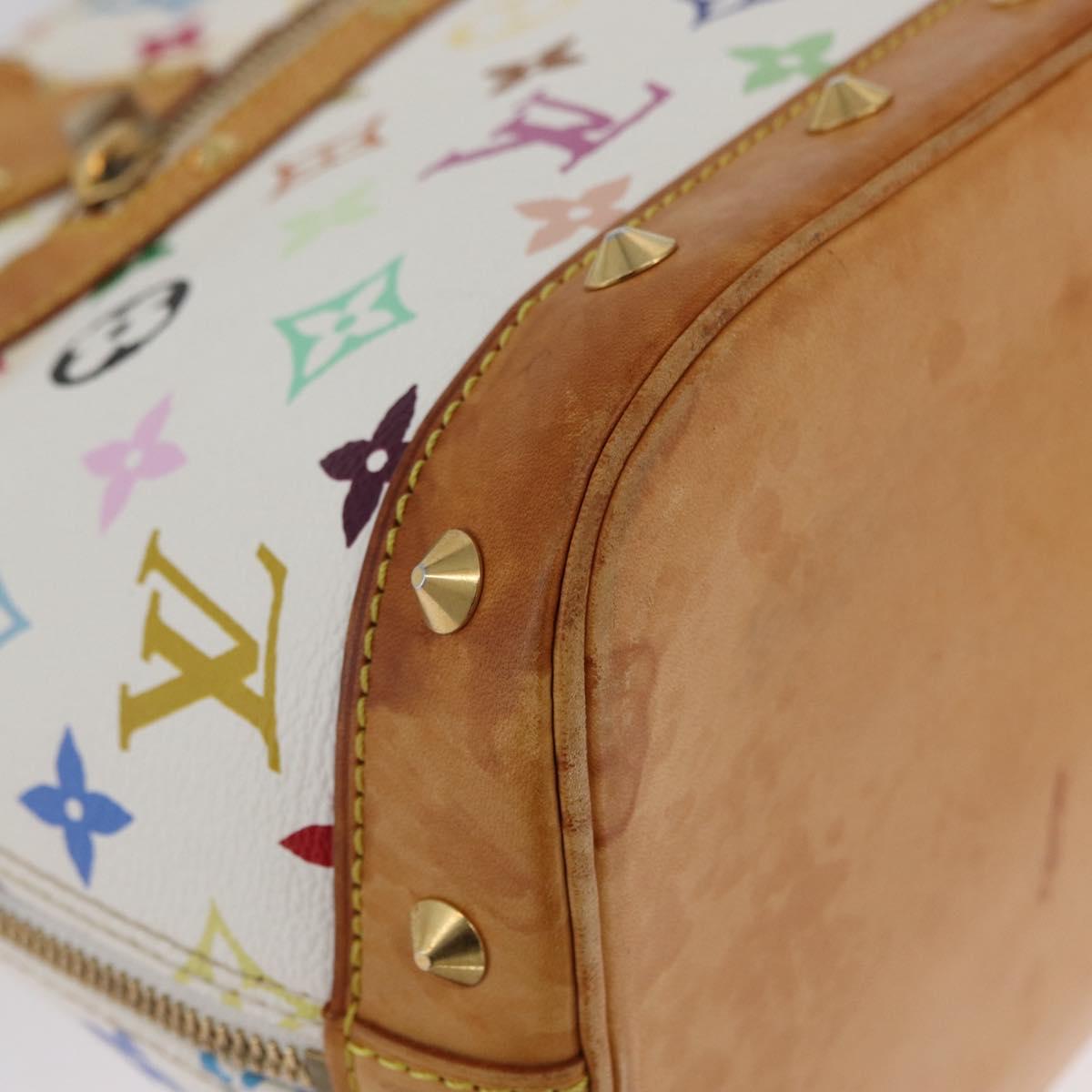 LOUIS VUITTON Monogram Multicolor Alma Hand Bag White M92647 LV Auth BA11105