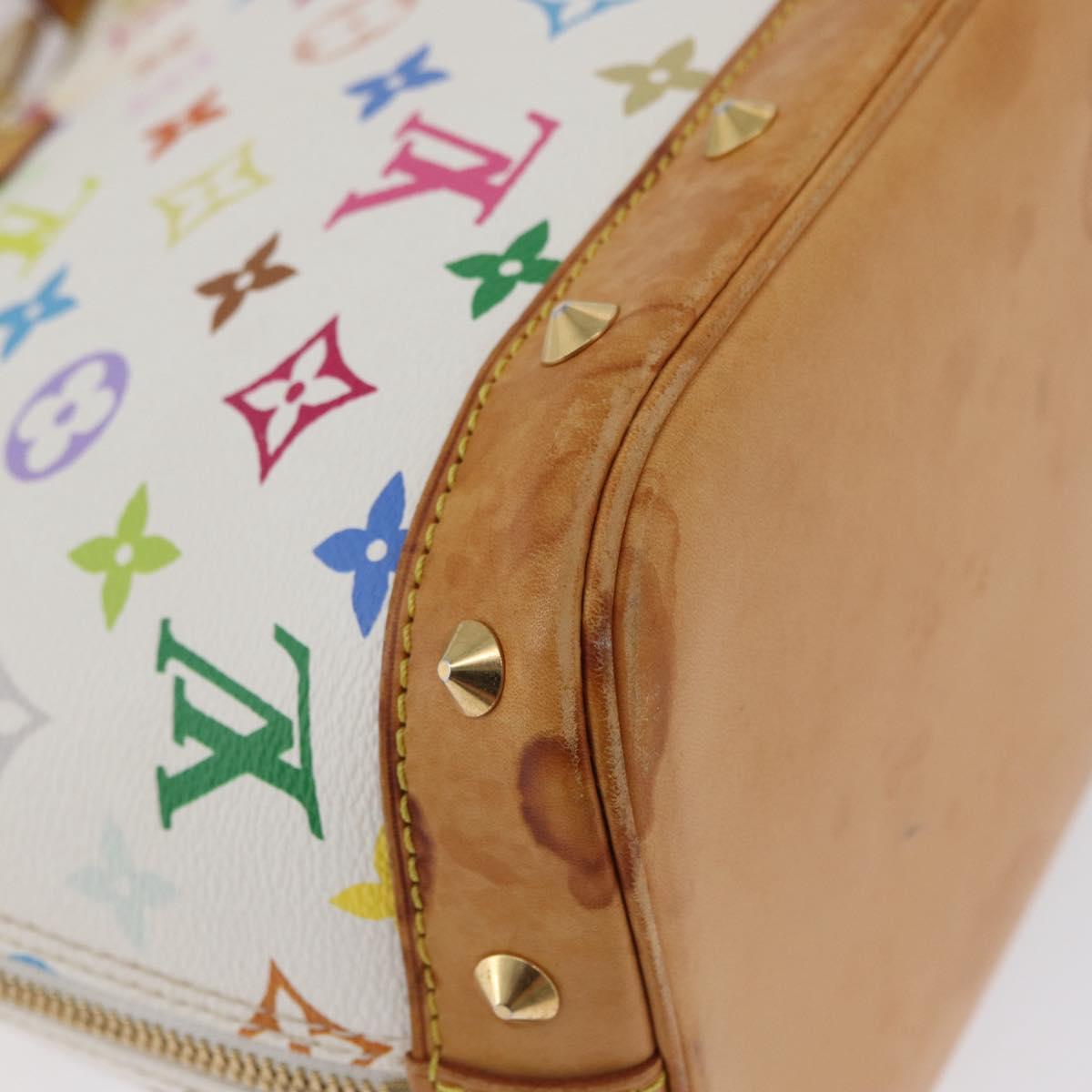 LOUIS VUITTON Monogram Multicolor Alma Hand Bag White M92647 LV Auth BA11105