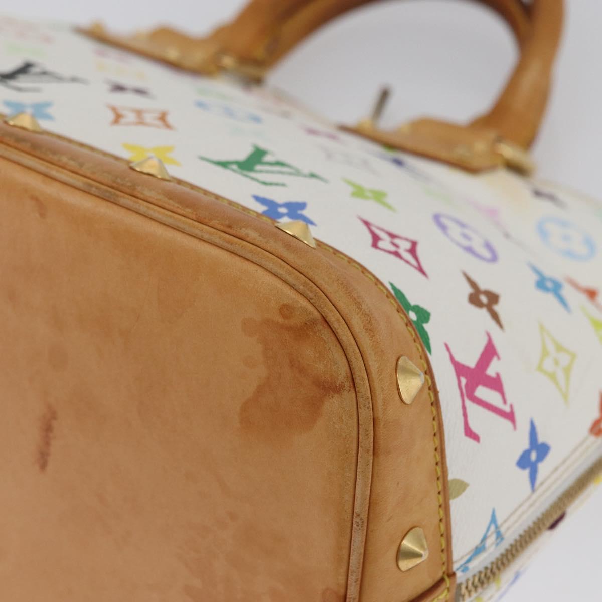 LOUIS VUITTON Monogram Multicolor Alma Hand Bag White M92647 LV Auth BA11105