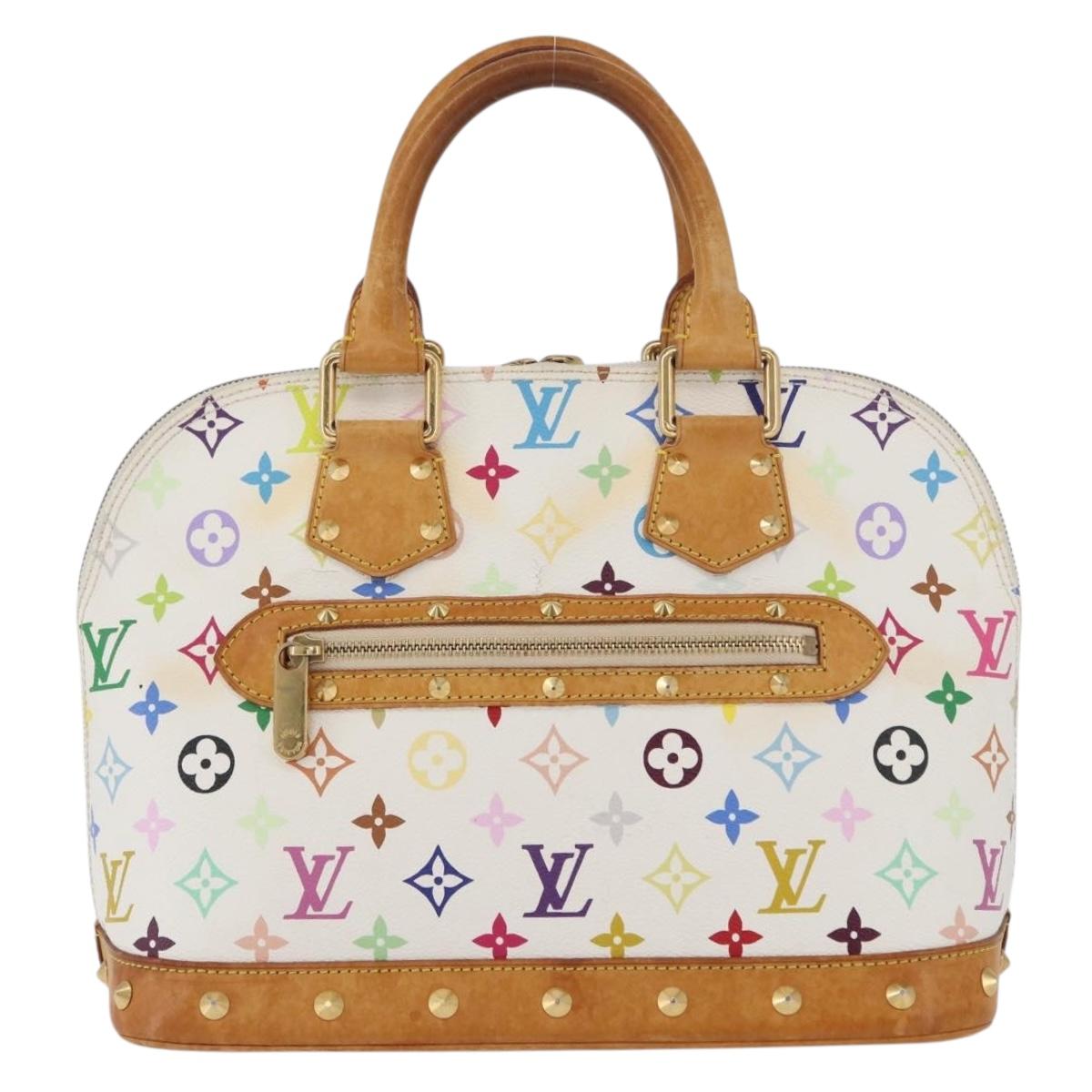 LOUIS VUITTON Monogram Multicolor Alma Hand Bag White M92647 LV Auth BA11105