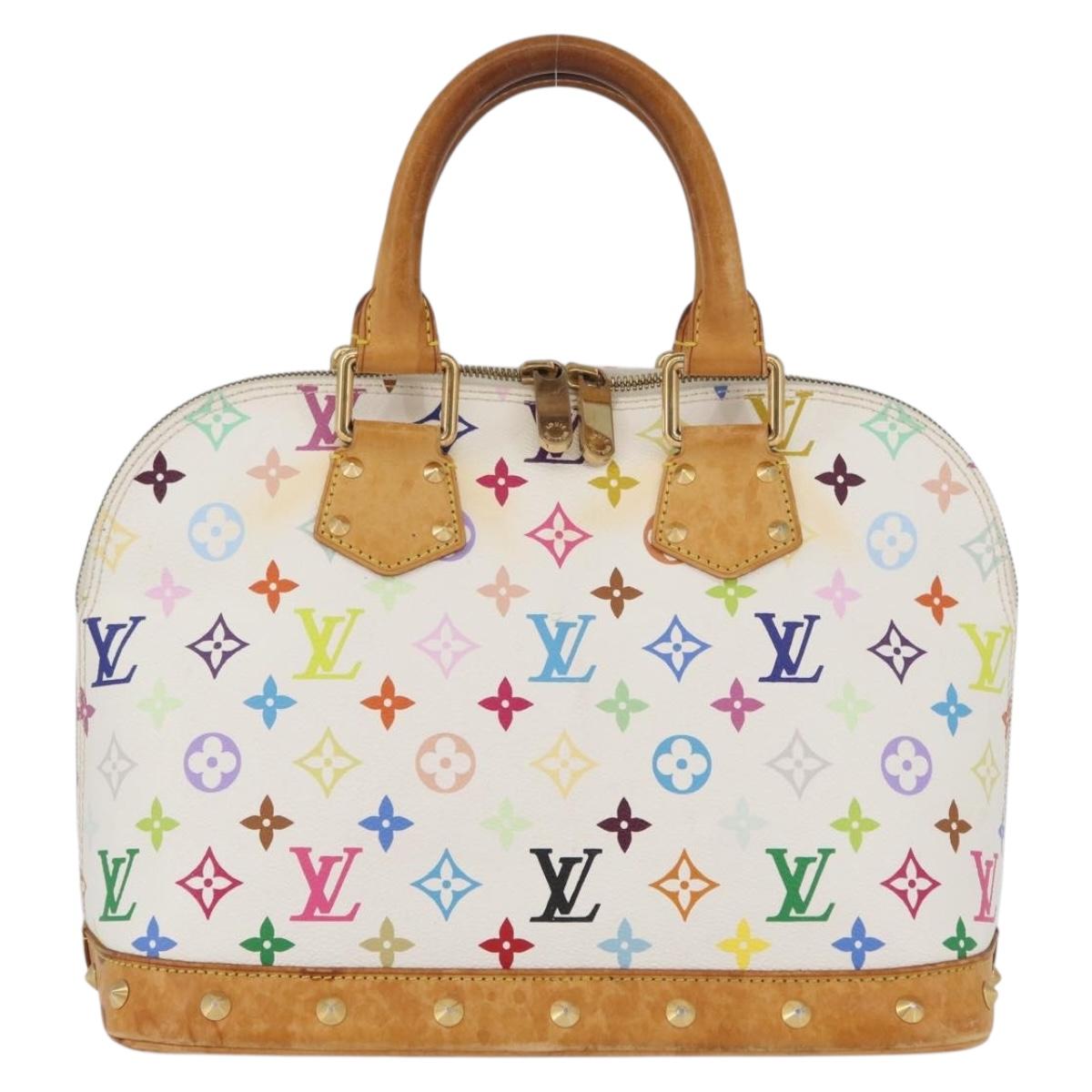 LOUIS VUITTON Monogram Multicolor Alma Hand Bag White M92647 LV Auth BA11105
