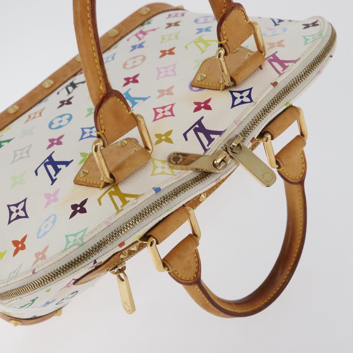 LOUIS VUITTON Monogram Multicolor Alma Hand Bag White M92647 LV Auth BA11105