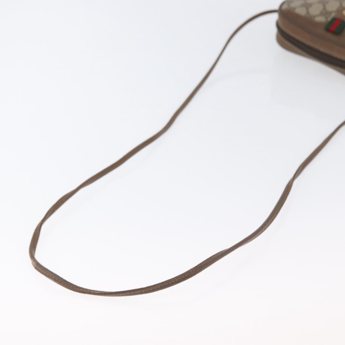 GUCCI GG Supreme Web Sherry Line Bag PVC Beige Gold 89 02 066 Auth BA11106