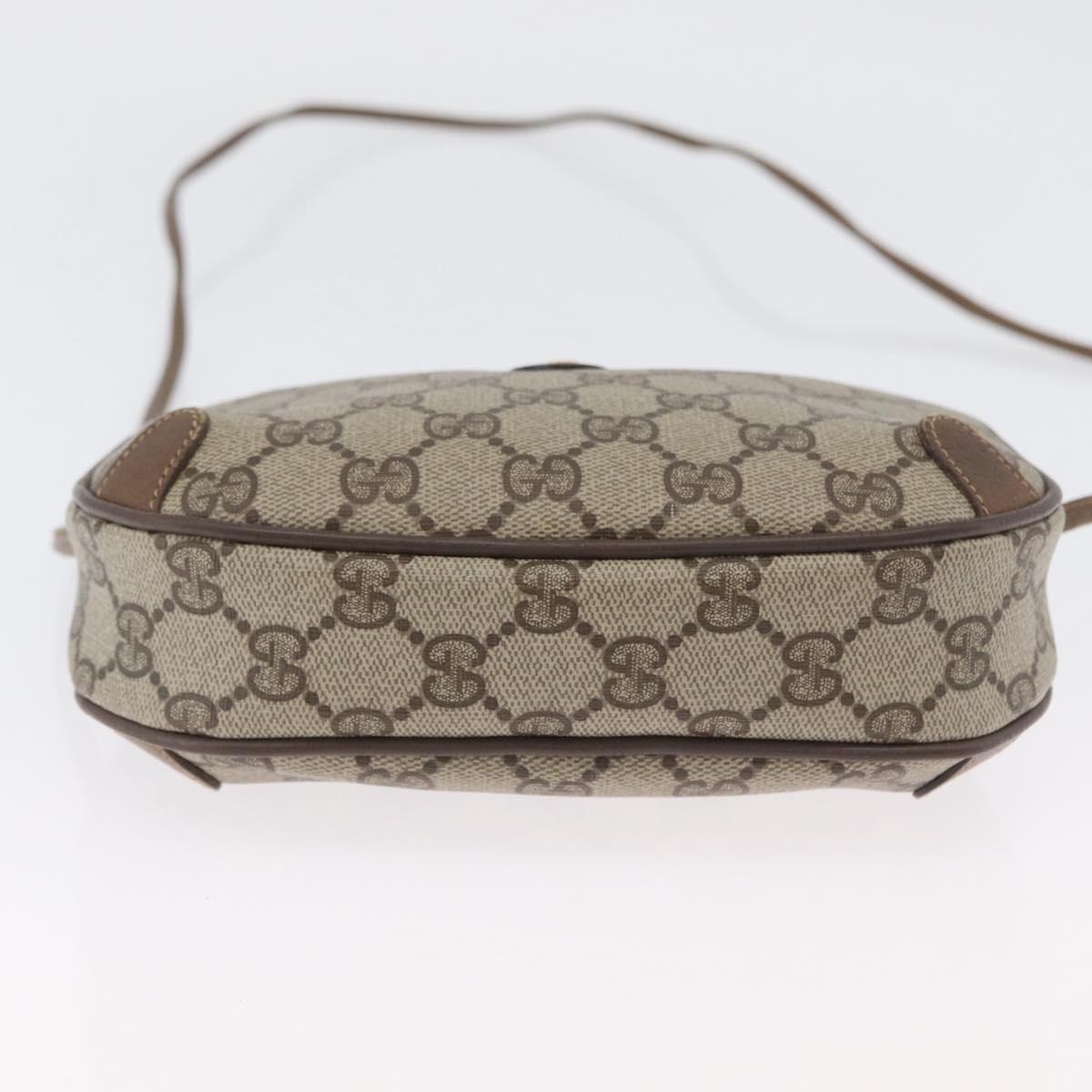 GUCCI GG Supreme Web Sherry Line Bag PVC Beige Gold 89 02 066 Auth BA11106