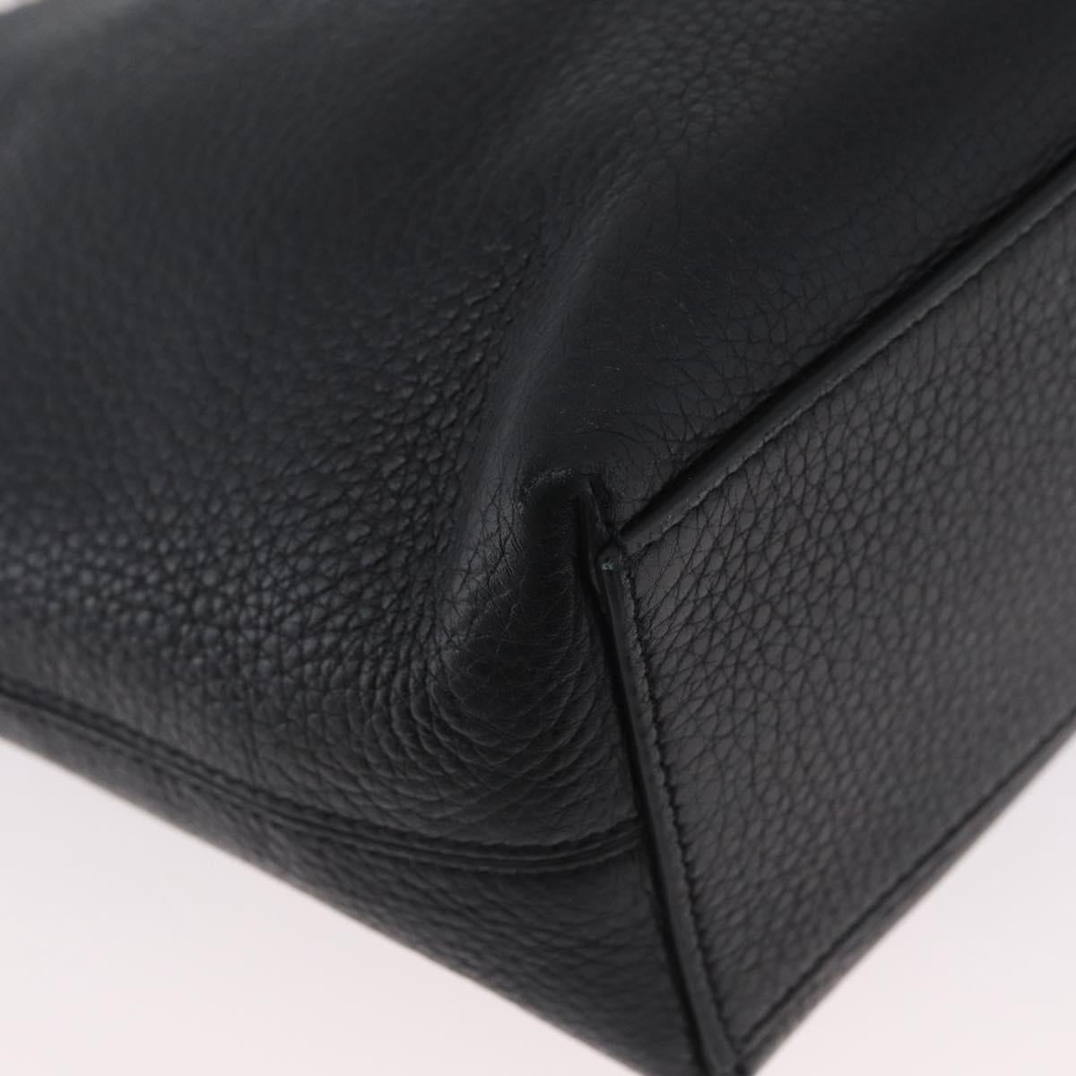 VALENTINO Rock Studs Tote Bag Leather Black Silver Auth BA11109