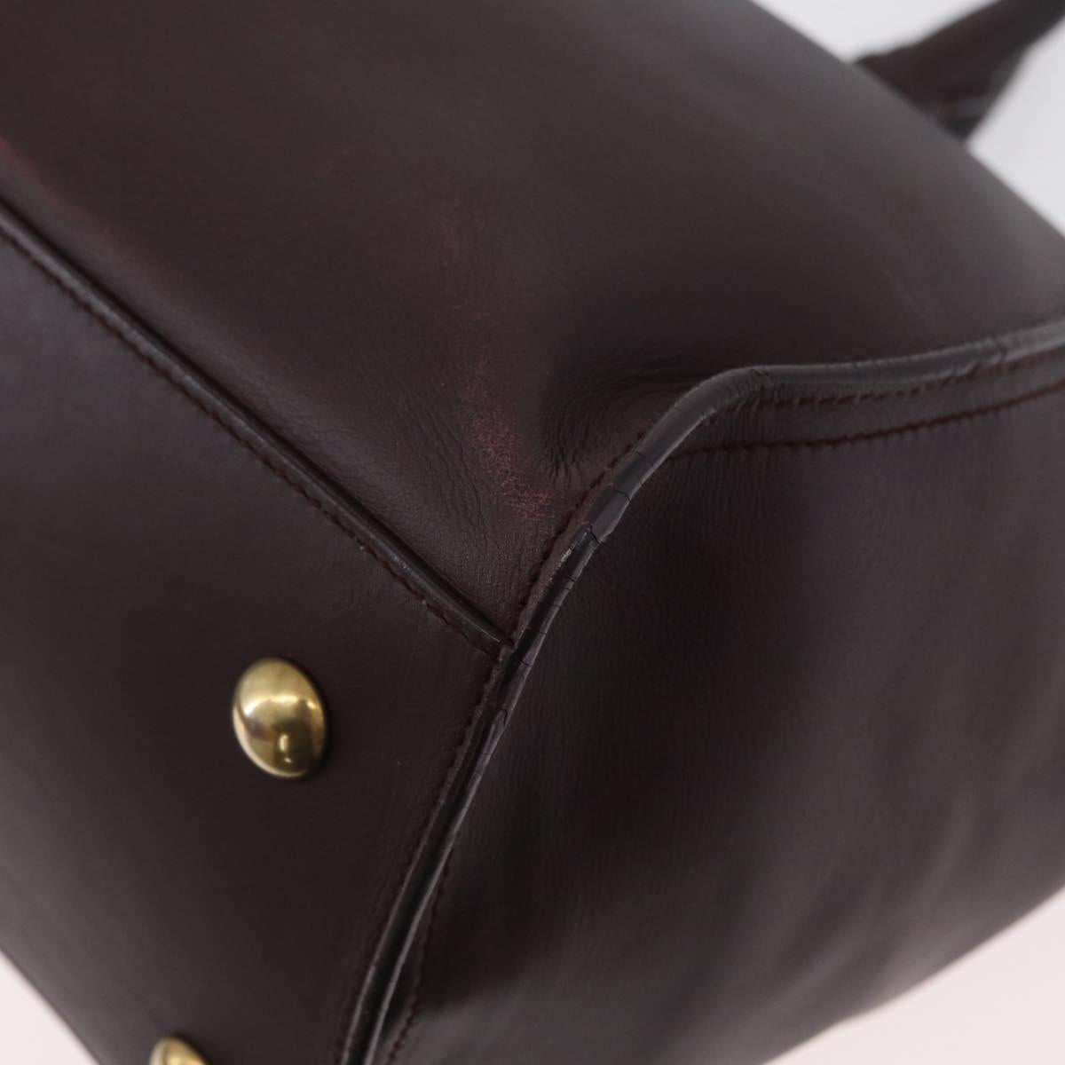 SAINT LAURENT petit cabas Hand Bag Leather 2way Purple Gold Auth BA11112