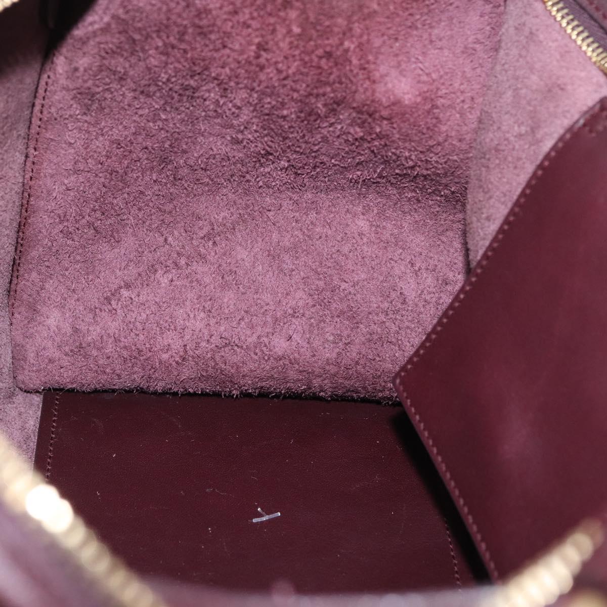SAINT LAURENT petit cabas Hand Bag Leather 2way Purple Gold Auth BA11112