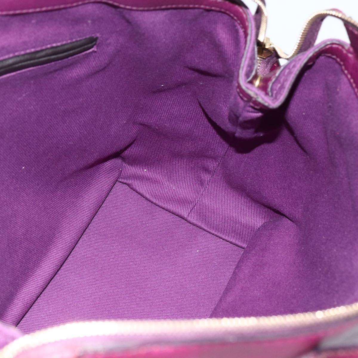 SAINT LAURENT Hand Bag Leather Purple Gold 274766 Auth BA11116V
