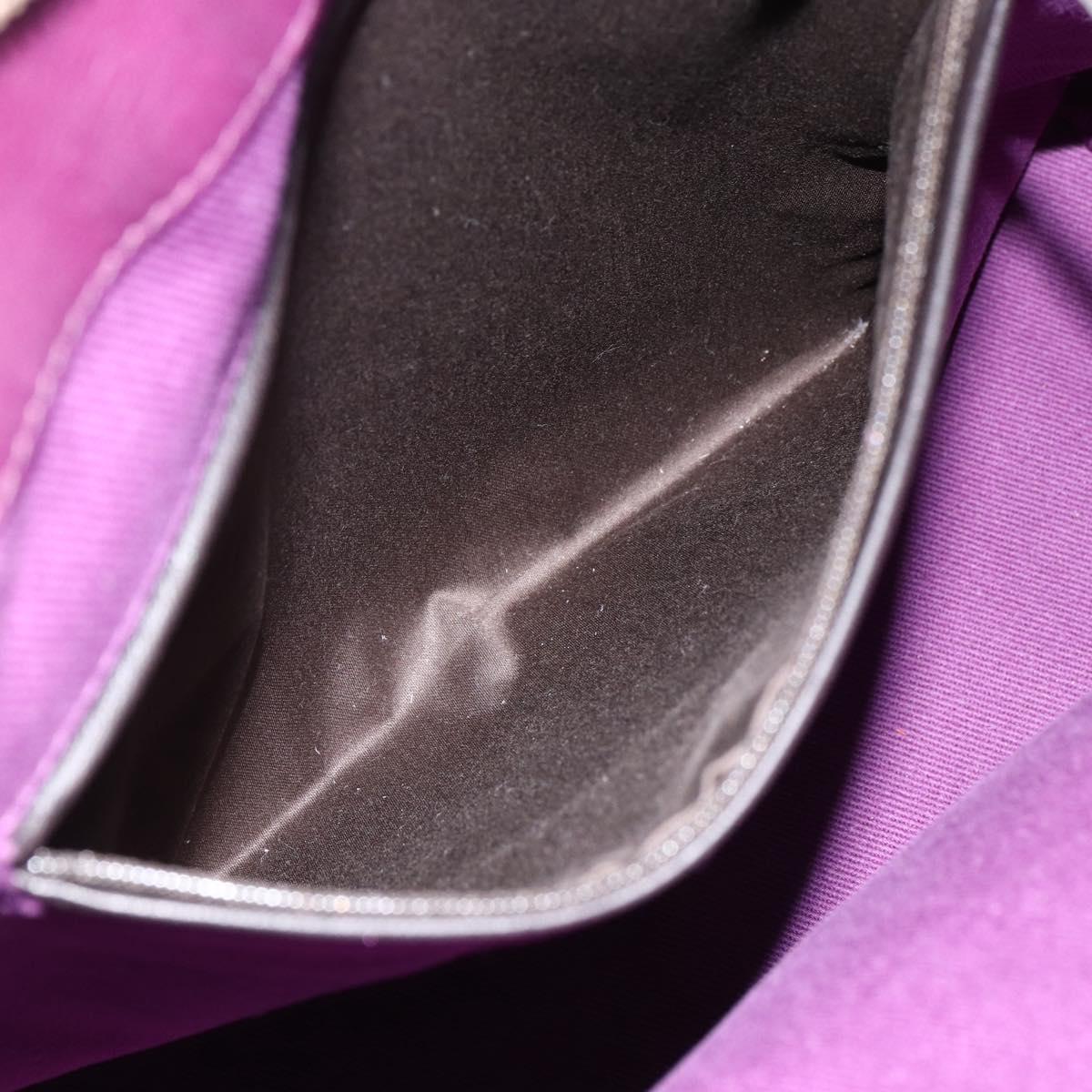 SAINT LAURENT Hand Bag Leather Purple Gold 274766 Auth BA11116V