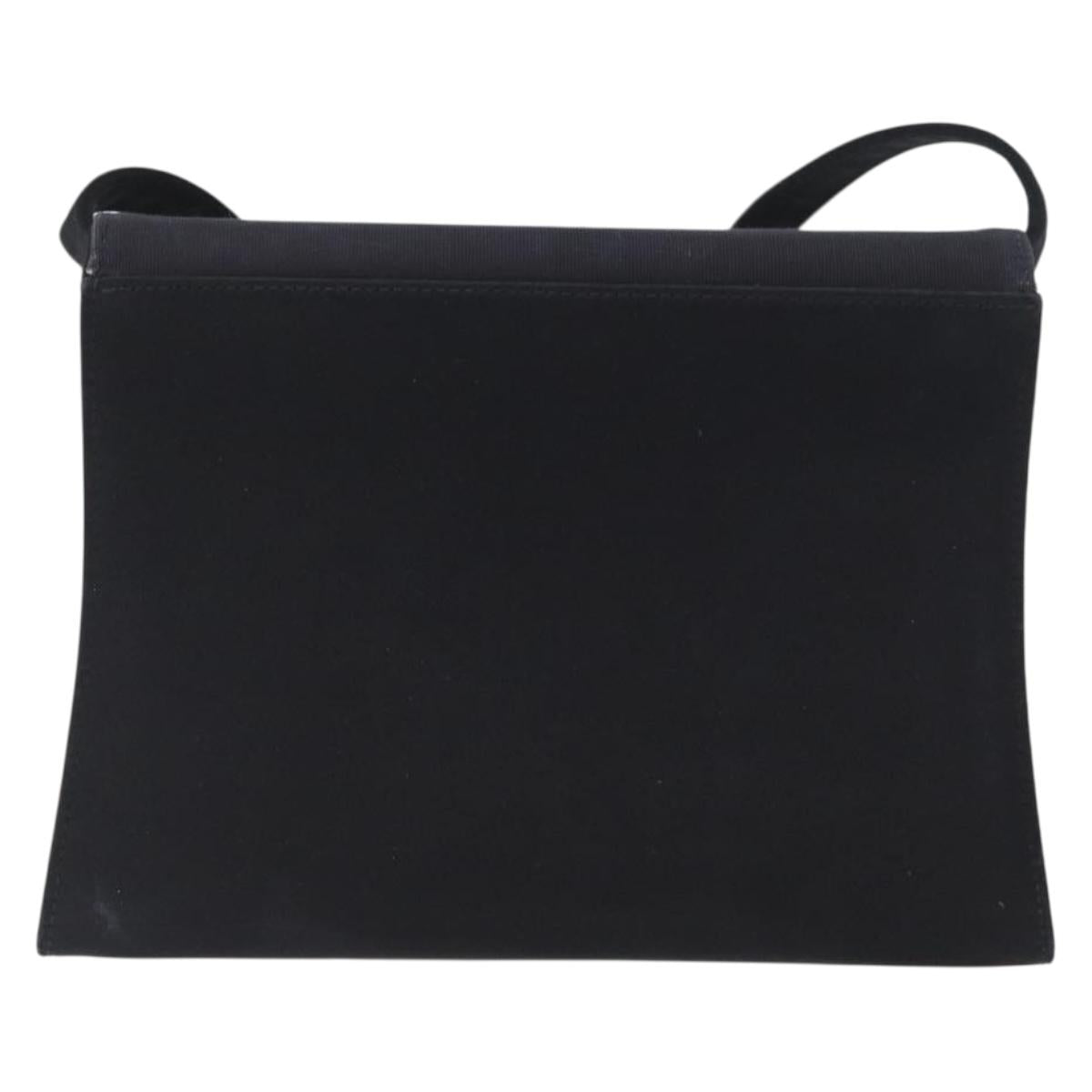 Salvatore Ferragamo Vala Shoulder Bag Satin Black Gold Auth BA11117