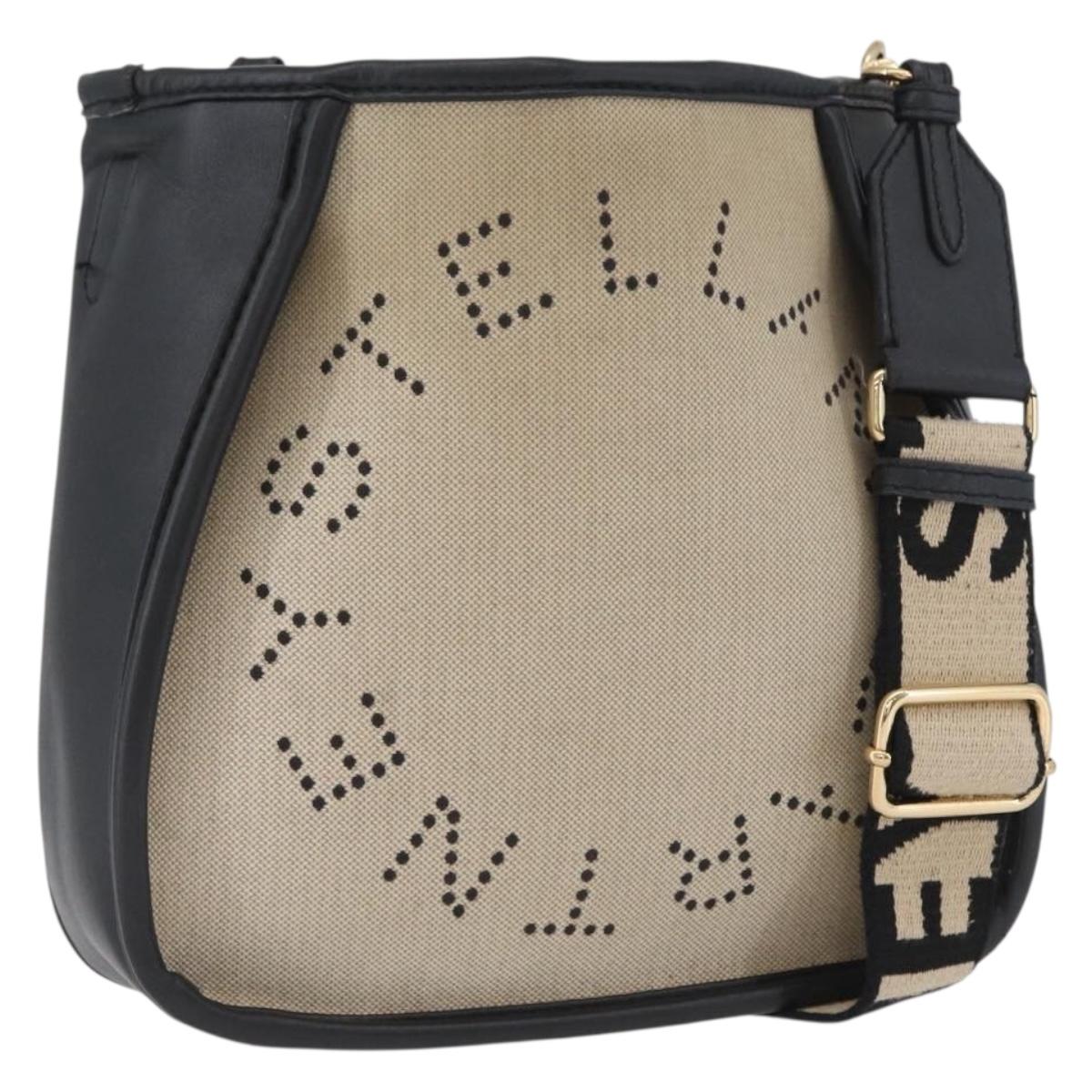 Stella MacCartney Shoulder Bag Canvas Leather 2way Beige Gold Auth BA11119