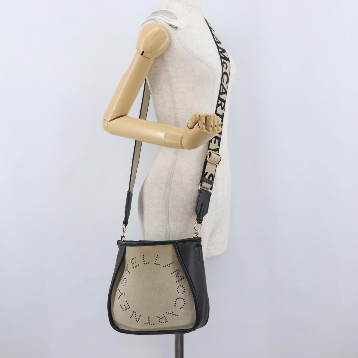 Stella MacCartney Shoulder Bag Canvas Leather 2way Beige Gold Auth BA11119