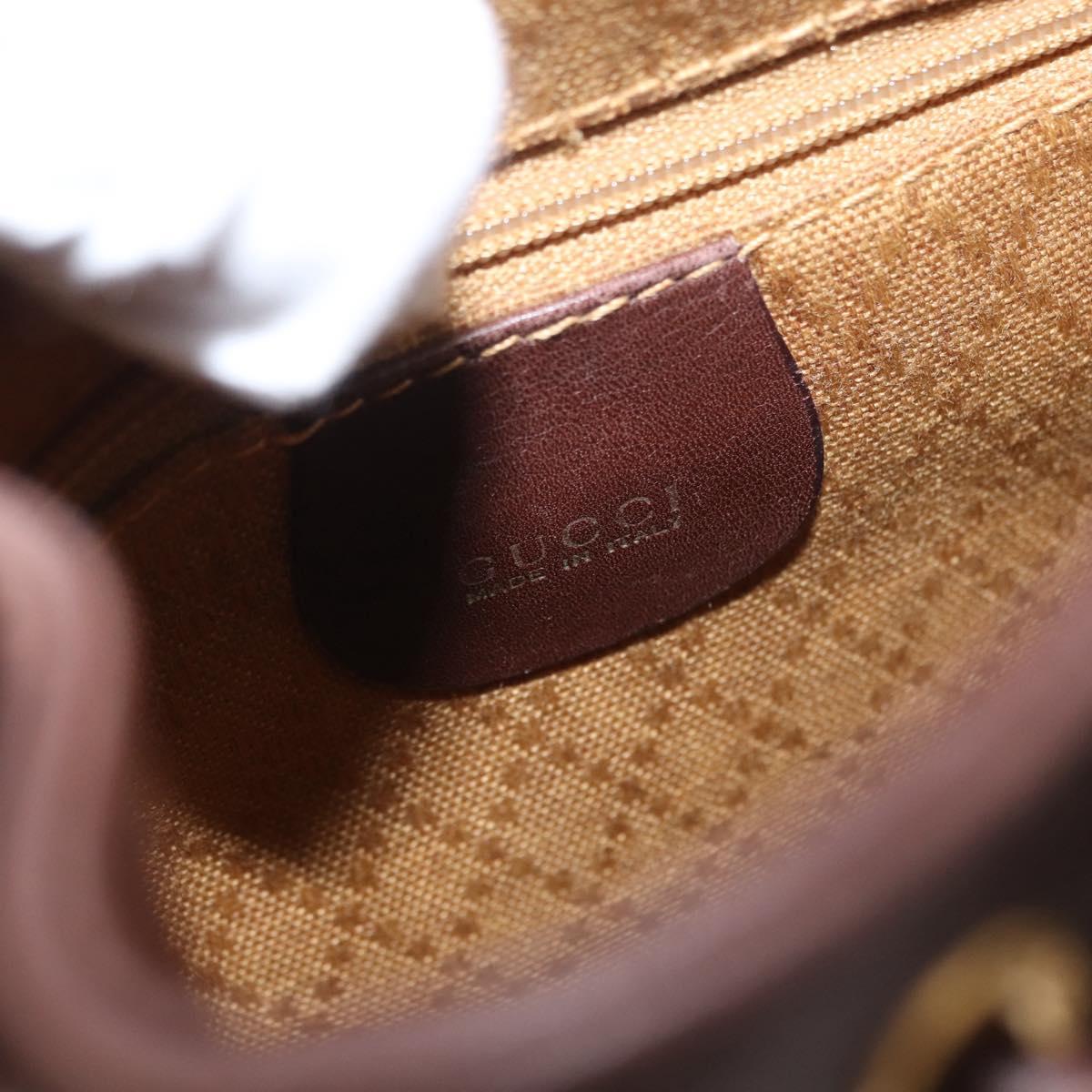 GUCCI Bamboo Backpack Leather Brown Gold 003 2058 0030 Auth BA11134