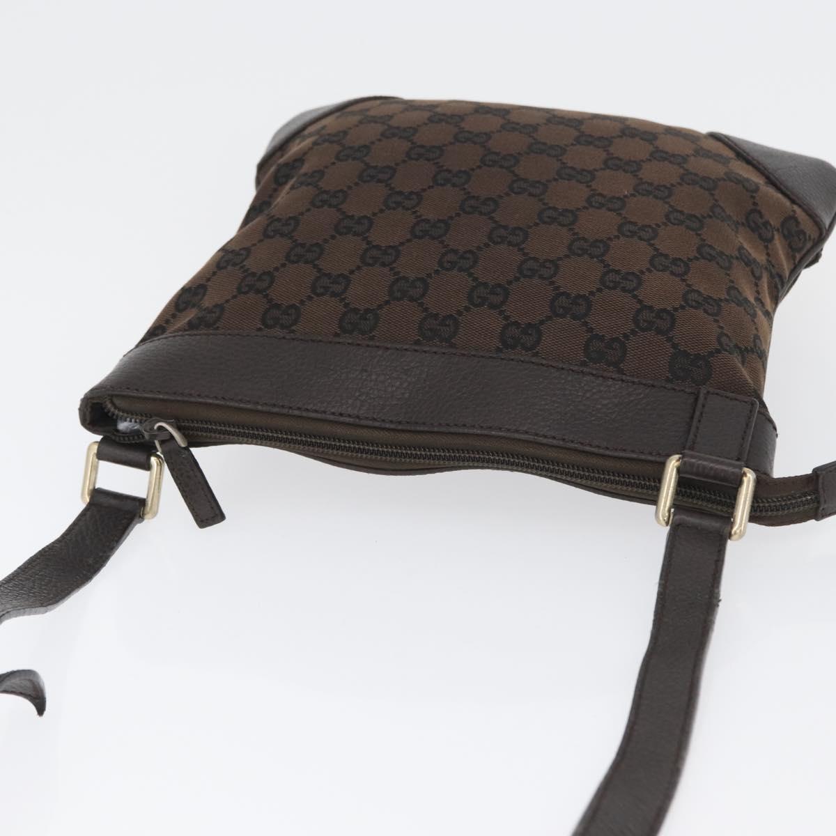 GUCCI GG Canvas Shoulder Bag Outlet Brown Gold 272396 Auth BA11139