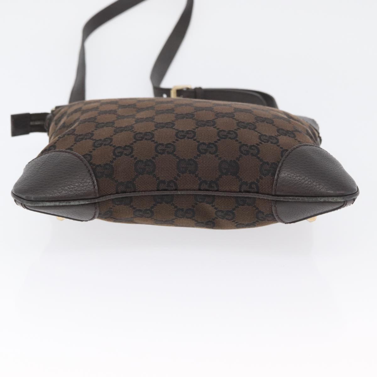GUCCI GG Canvas Shoulder Bag Outlet Brown Gold 272396 Auth BA11139