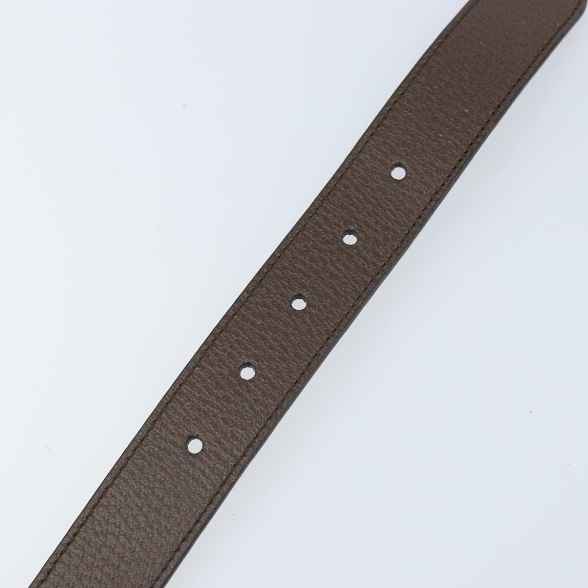 GUCCI Belt Leather 38.6"" Brown Gold Auth BA11143