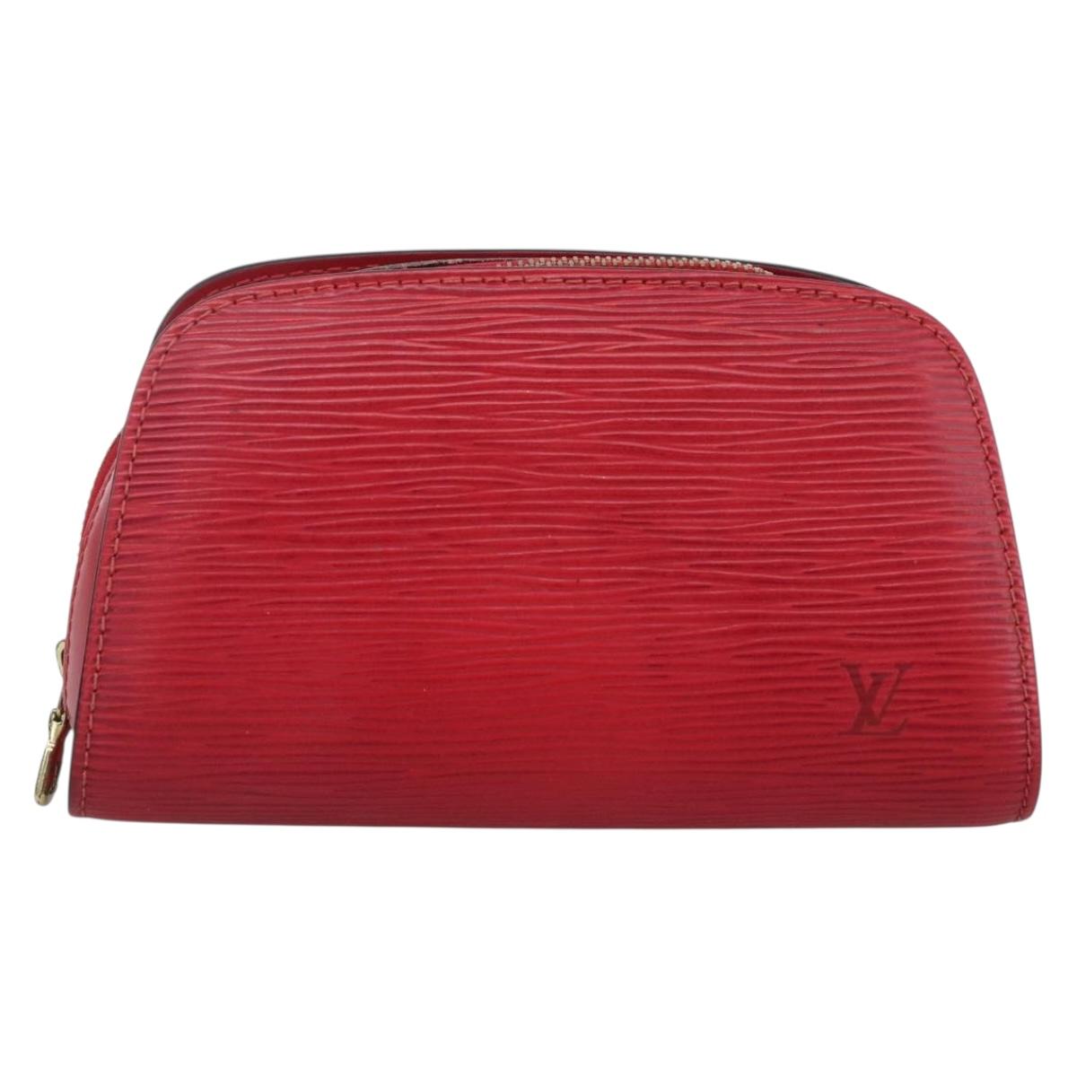 LOUIS VUITTON Epi Dauphine PM Pouch Castilian Red M48447 LV Auth BA11147