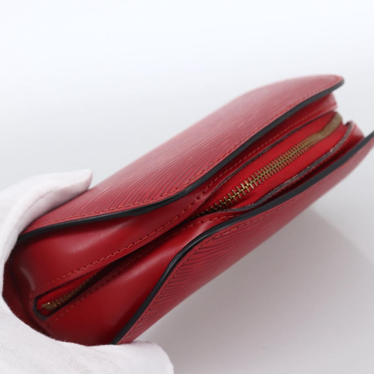 LOUIS VUITTON Epi Dauphine PM Pouch Castilian Red M48447 LV Auth BA11147