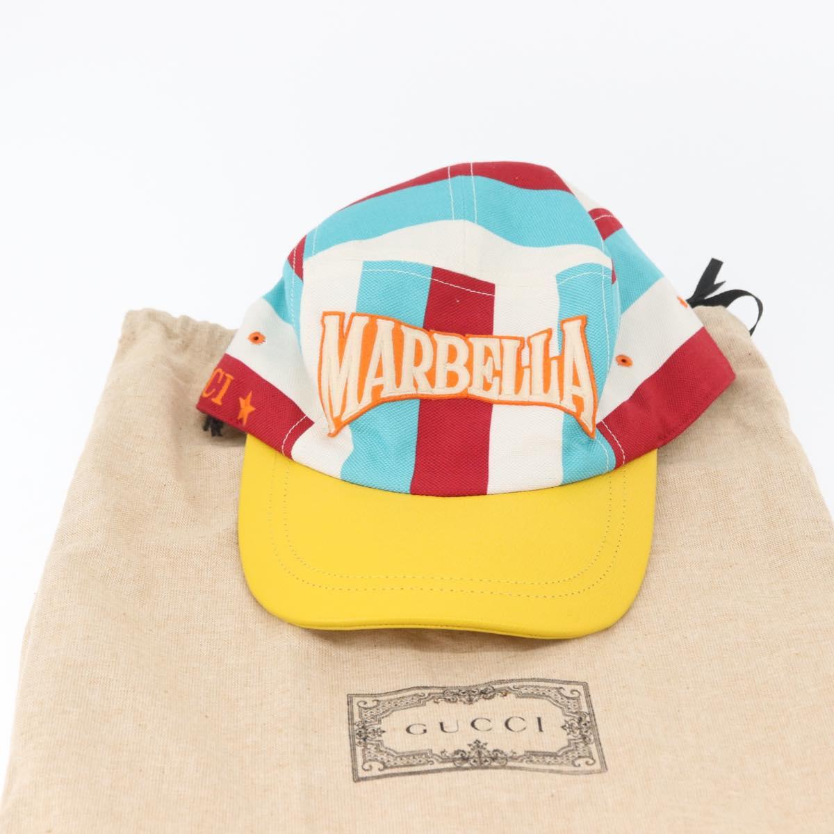 GUCCI GG Canvas Cap S Multicolor 751544 Auth BA11157M