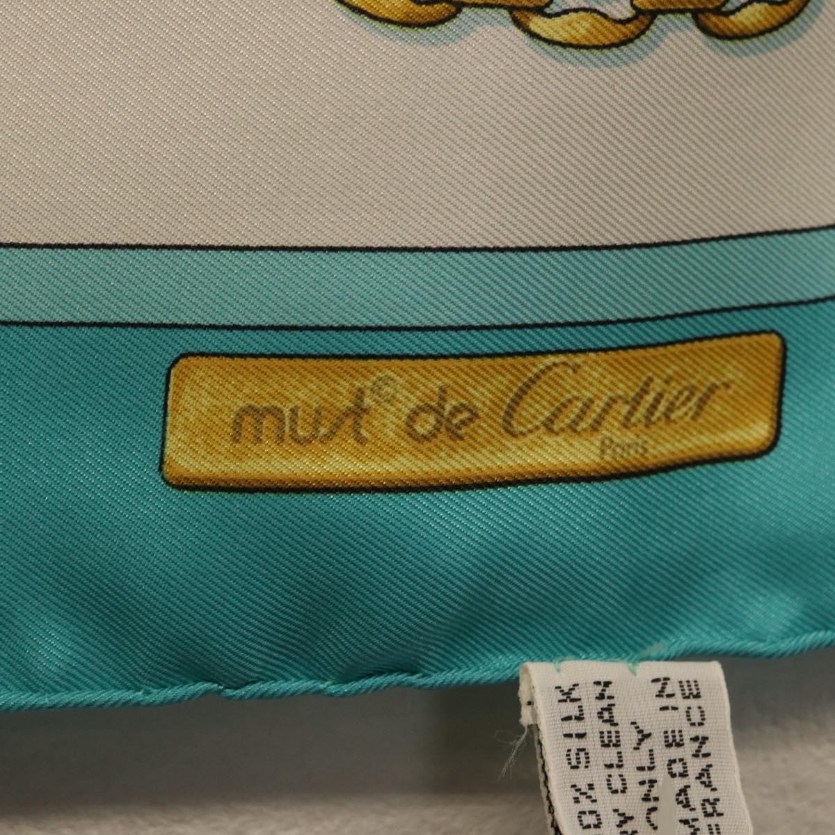 CARTIER Scarf Silk Light Blue Auth BA11162V
