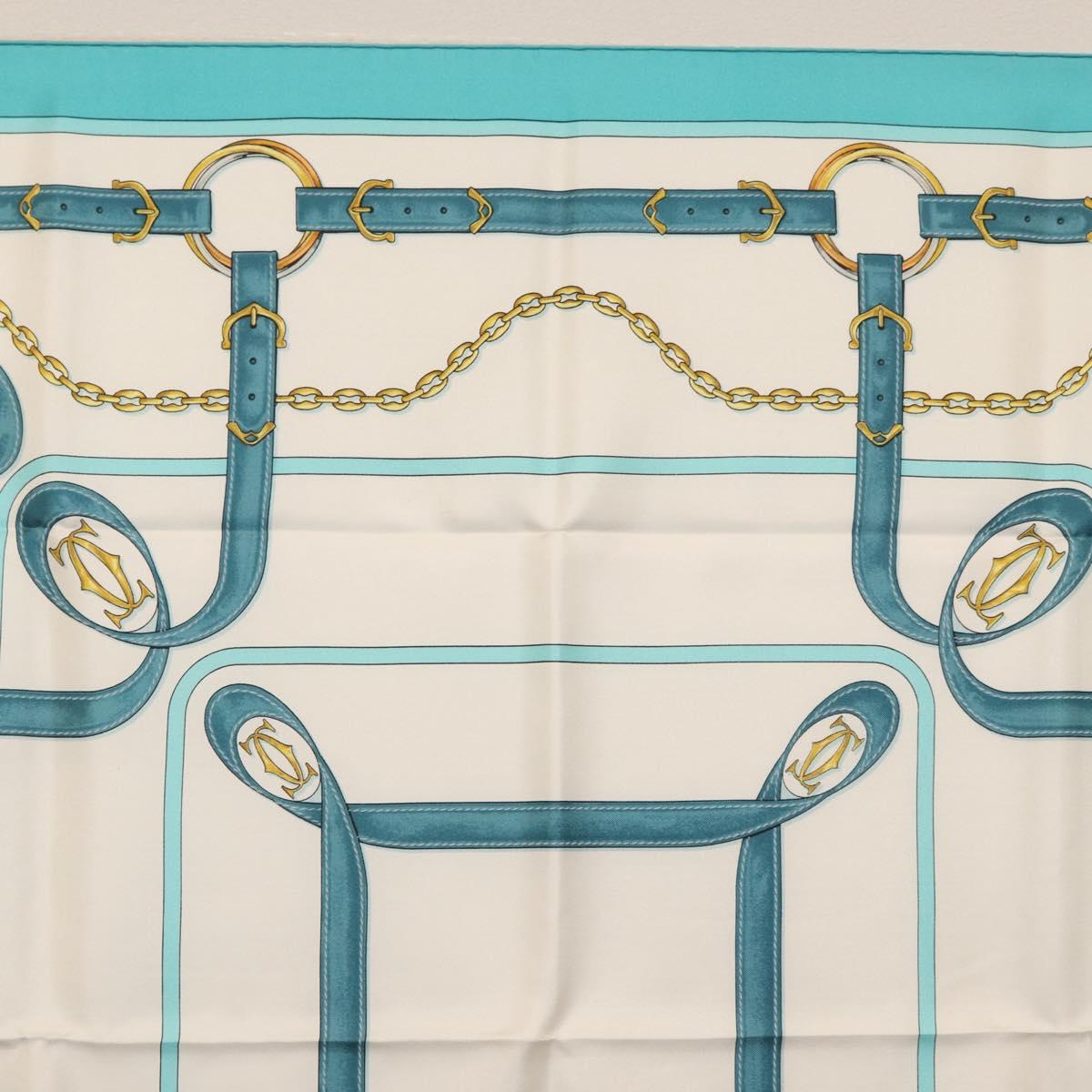 CARTIER Scarf Silk Light Blue Auth BA11162V