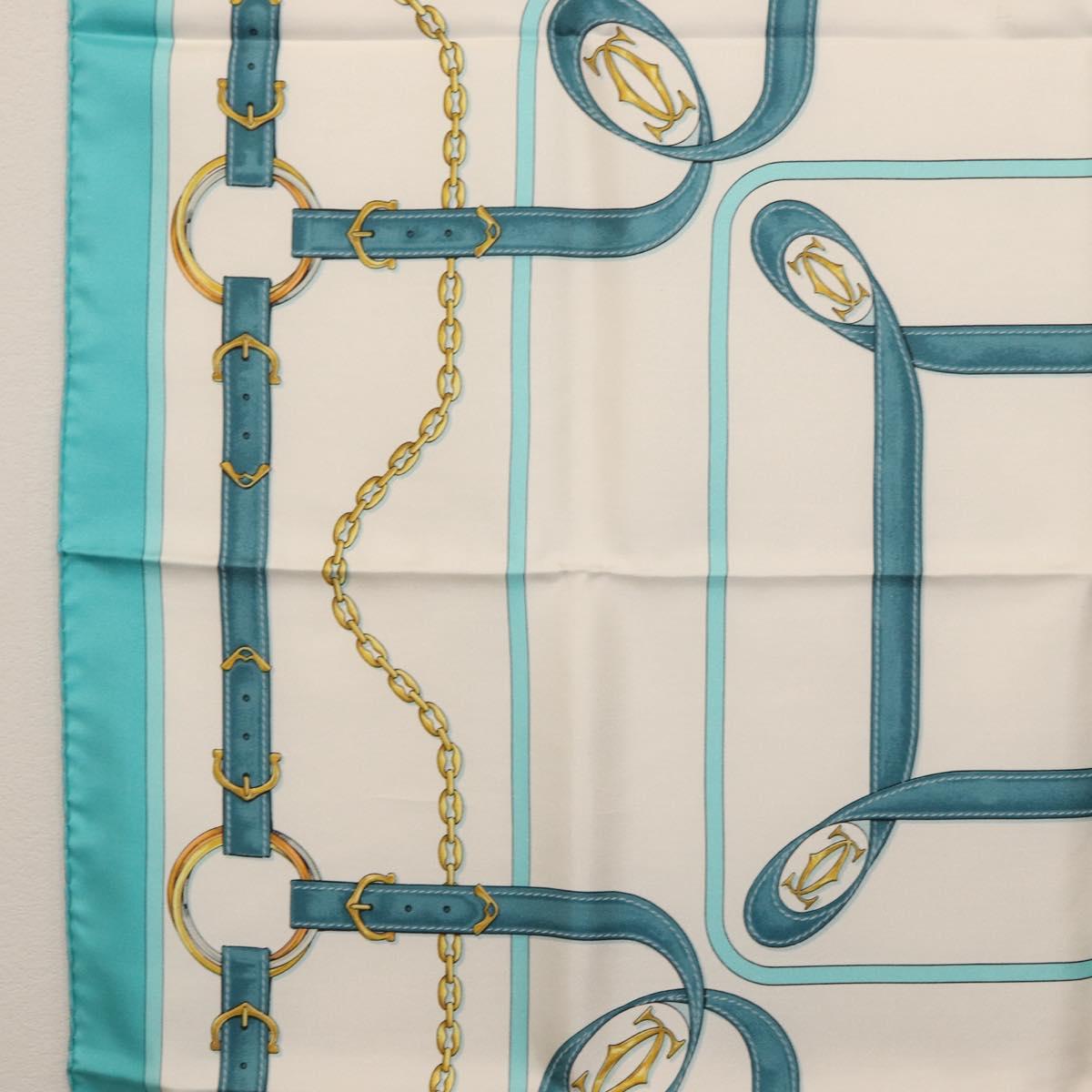 CARTIER Scarf Silk Light Blue Auth BA11162V