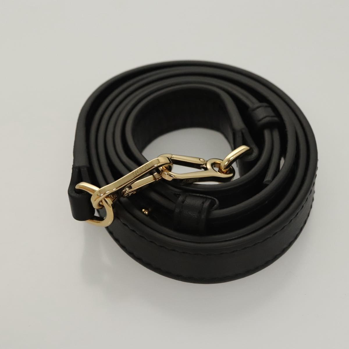 LOEWE Hand Bag Straw Leather 2way Beige Black Auth BA1116SM