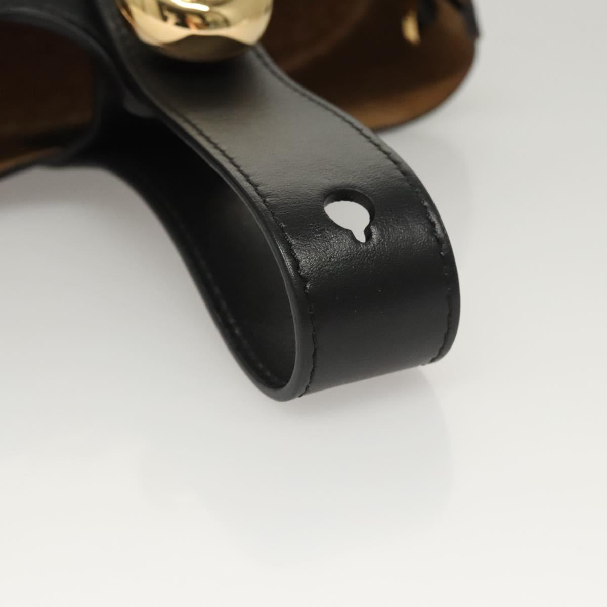 LOEWE Hand Bag Straw Leather 2way Beige Black Auth BA1116SM