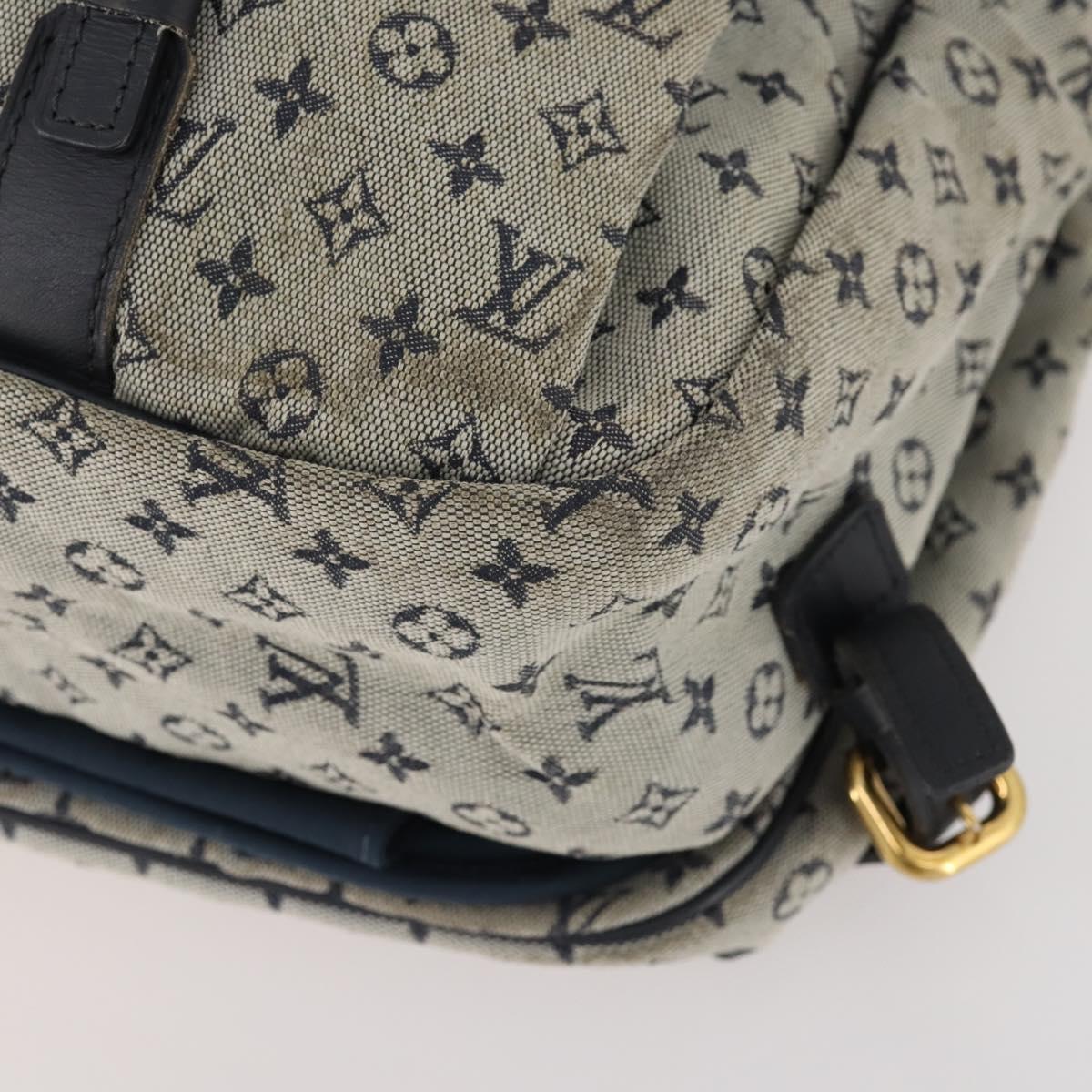 LOUIS VUITTON Monogram Mini Sac Maman Shoulder Bag Blue M42350 LV Auth BA11171