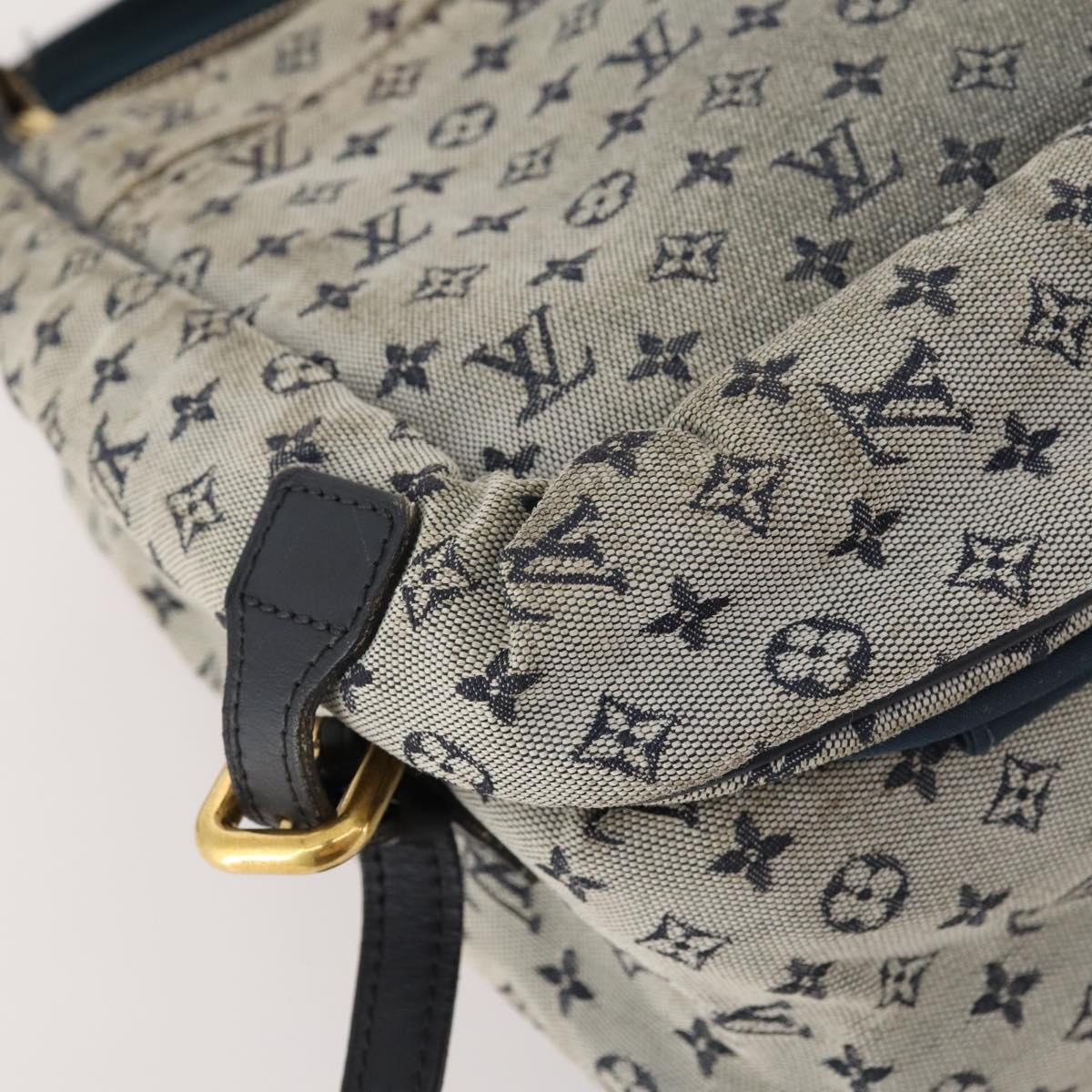 LOUIS VUITTON Monogram Mini Sac Maman Shoulder Bag Blue M42350 LV Auth BA11171