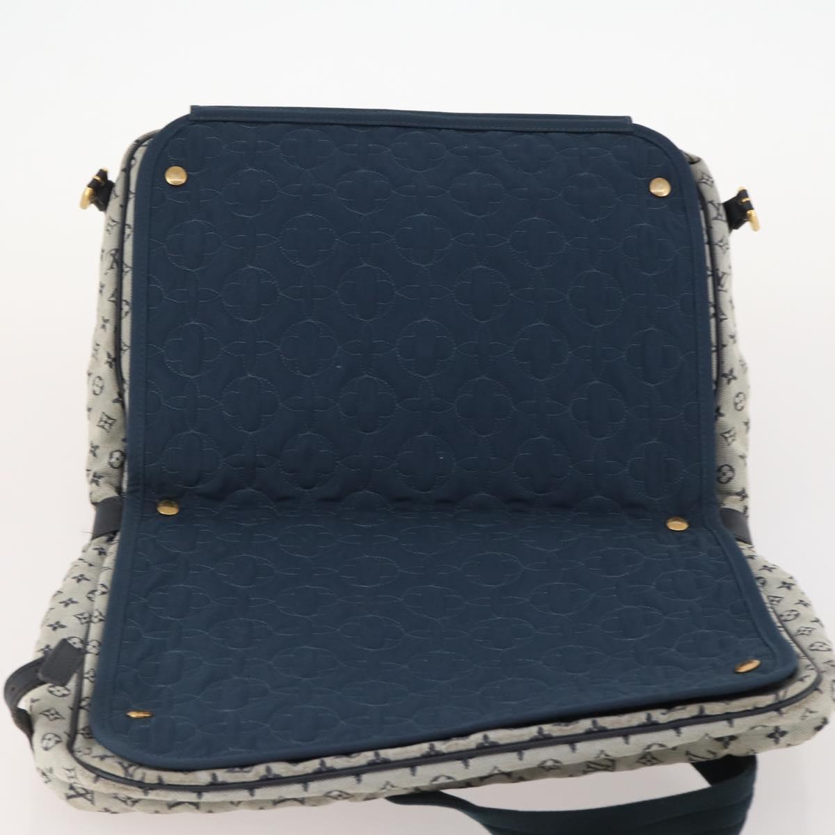 LOUIS VUITTON Monogram Mini Sac Maman Shoulder Bag Blue M42350 LV Auth BA11171
