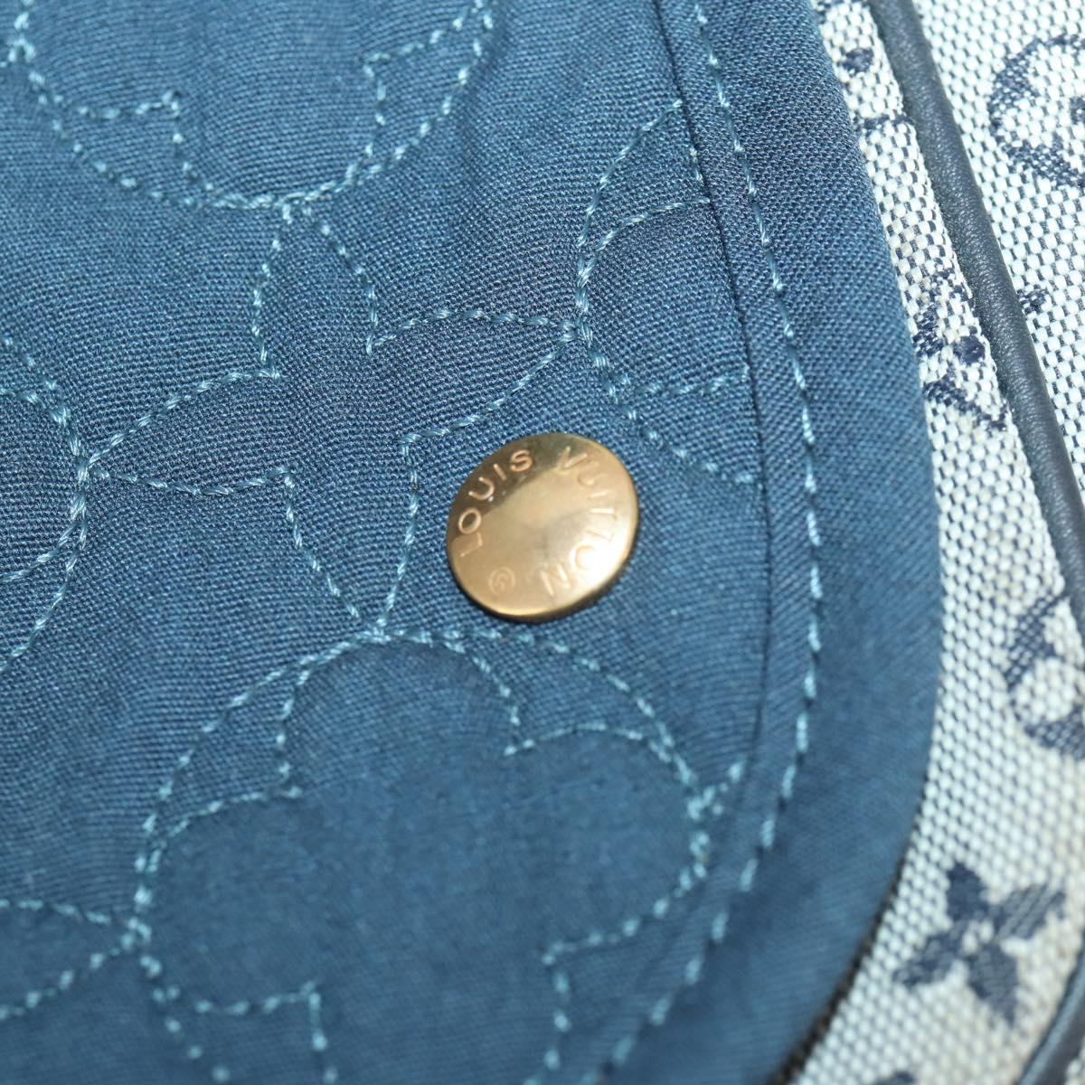 LOUIS VUITTON Monogram Mini Sac Maman Shoulder Bag Blue M42350 LV Auth BA11171