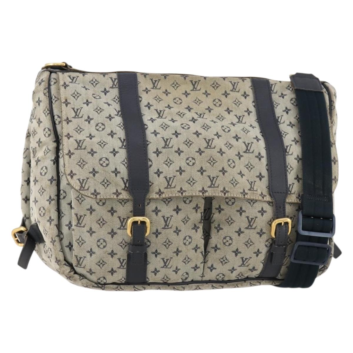 LOUIS VUITTON Monogram Mini Sac Maman Shoulder Bag Blue M42350 LV Auth BA11171