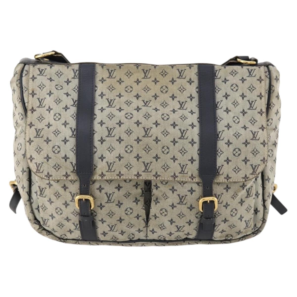 LOUIS VUITTON Monogram Mini Sac Maman Shoulder Bag Blue M42350 LV Auth BA11171