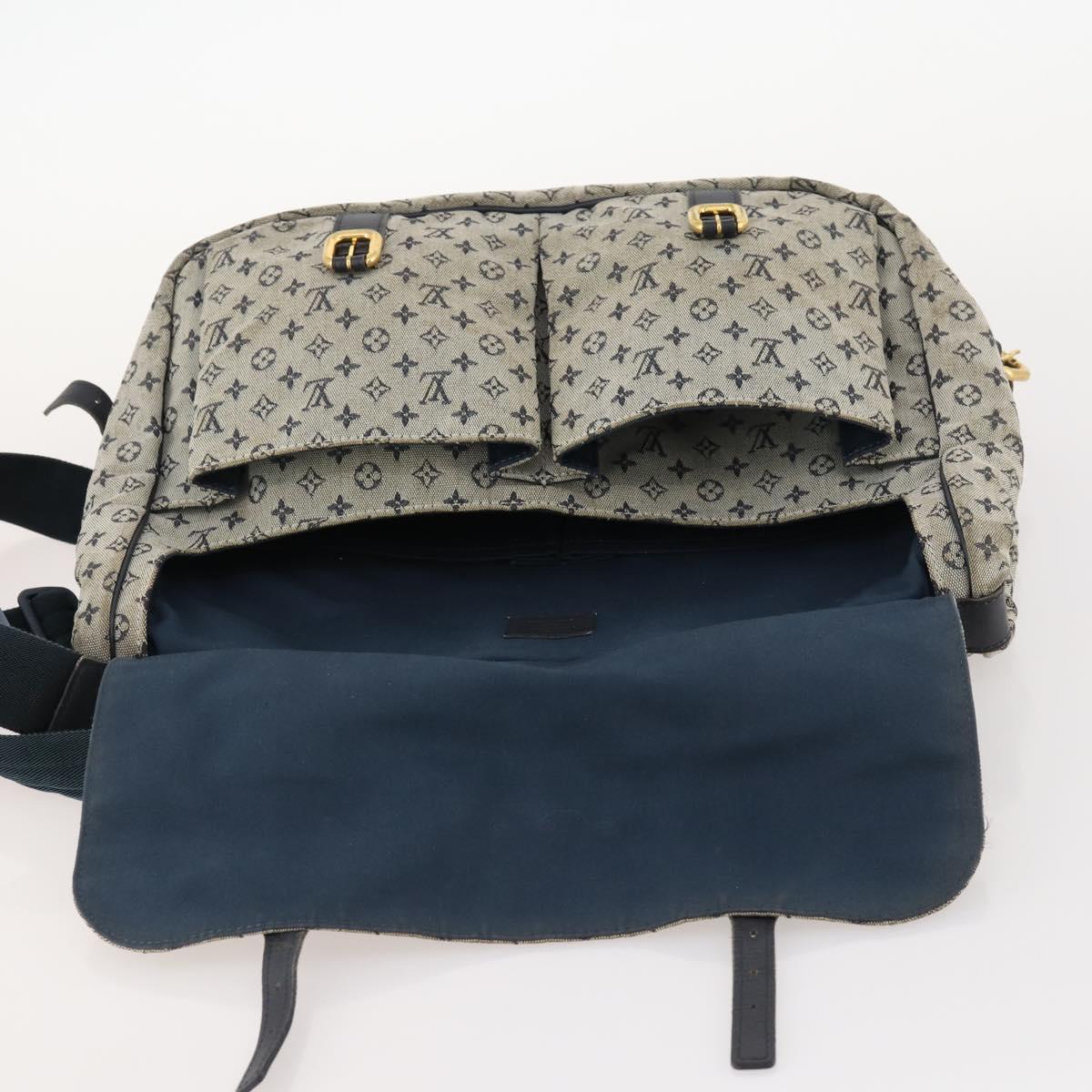 LOUIS VUITTON Monogram Mini Sac Maman Shoulder Bag Blue M42350 LV Auth BA11171