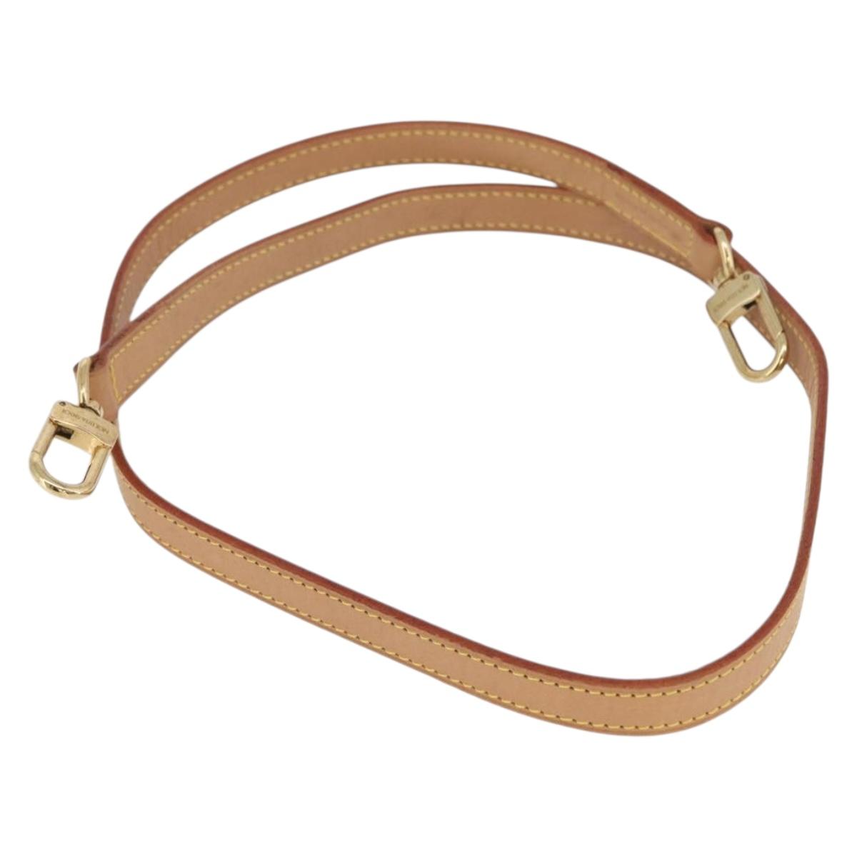 LOUIS VUITTON Shoulder Strap Leather 39.4"" Beige LV Auth BA11177