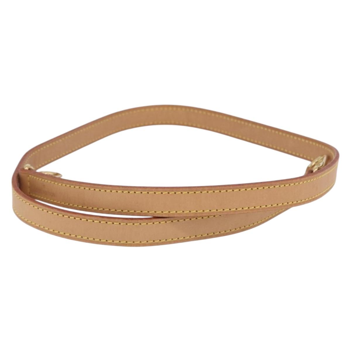 LOUIS VUITTON Shoulder Strap Leather 39.4"" Beige LV Auth BA11177