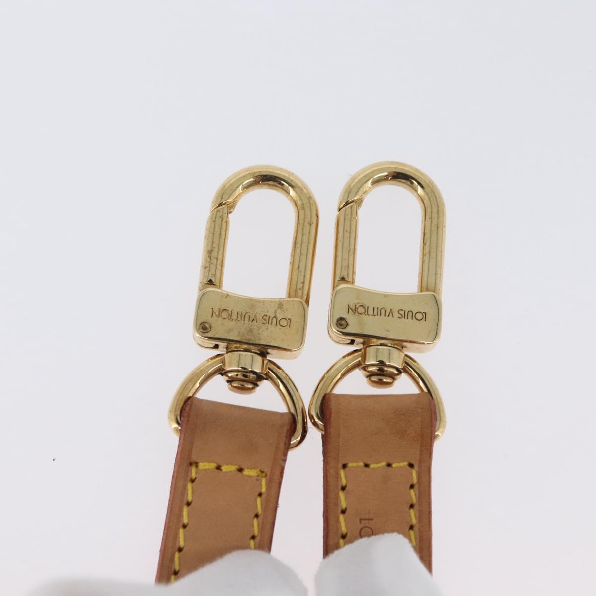 LOUIS VUITTON Shoulder Strap Leather 39.4"" Beige LV Auth BA11177