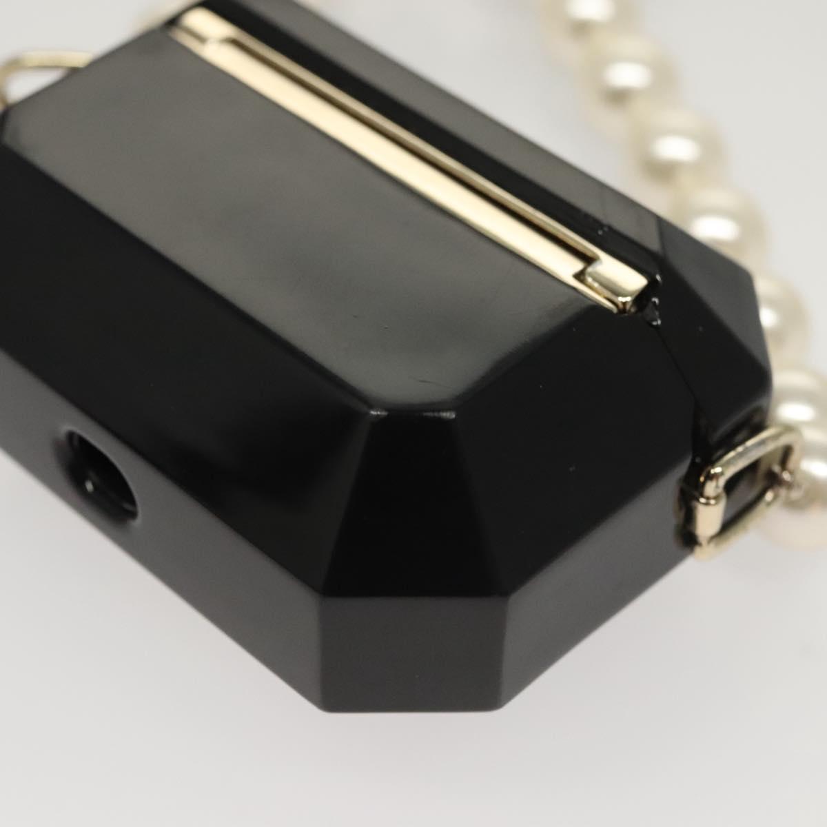 CHANEL Airpods case Shoulder plastic Black CC Auth BA1117AM