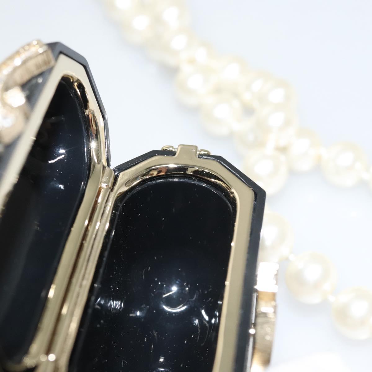 CHANEL Airpods case Shoulder plastic Black CC Auth BA1117AM