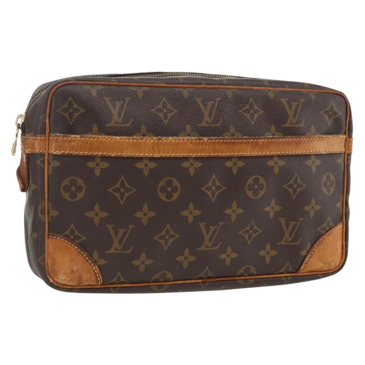 LOUIS VUITTON Monogram Compiegne 28 Clutch Bag M51845 LV Auth BA11183