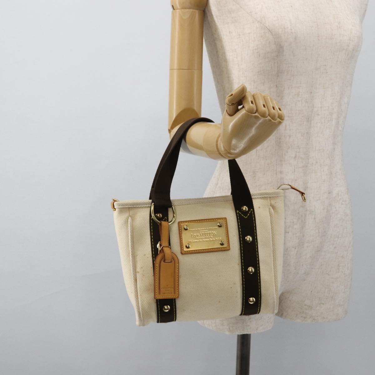 LOUIS VUITTON Antigua Cabas PM Hand Bag Red Beige M40038 LV Auth BA11190