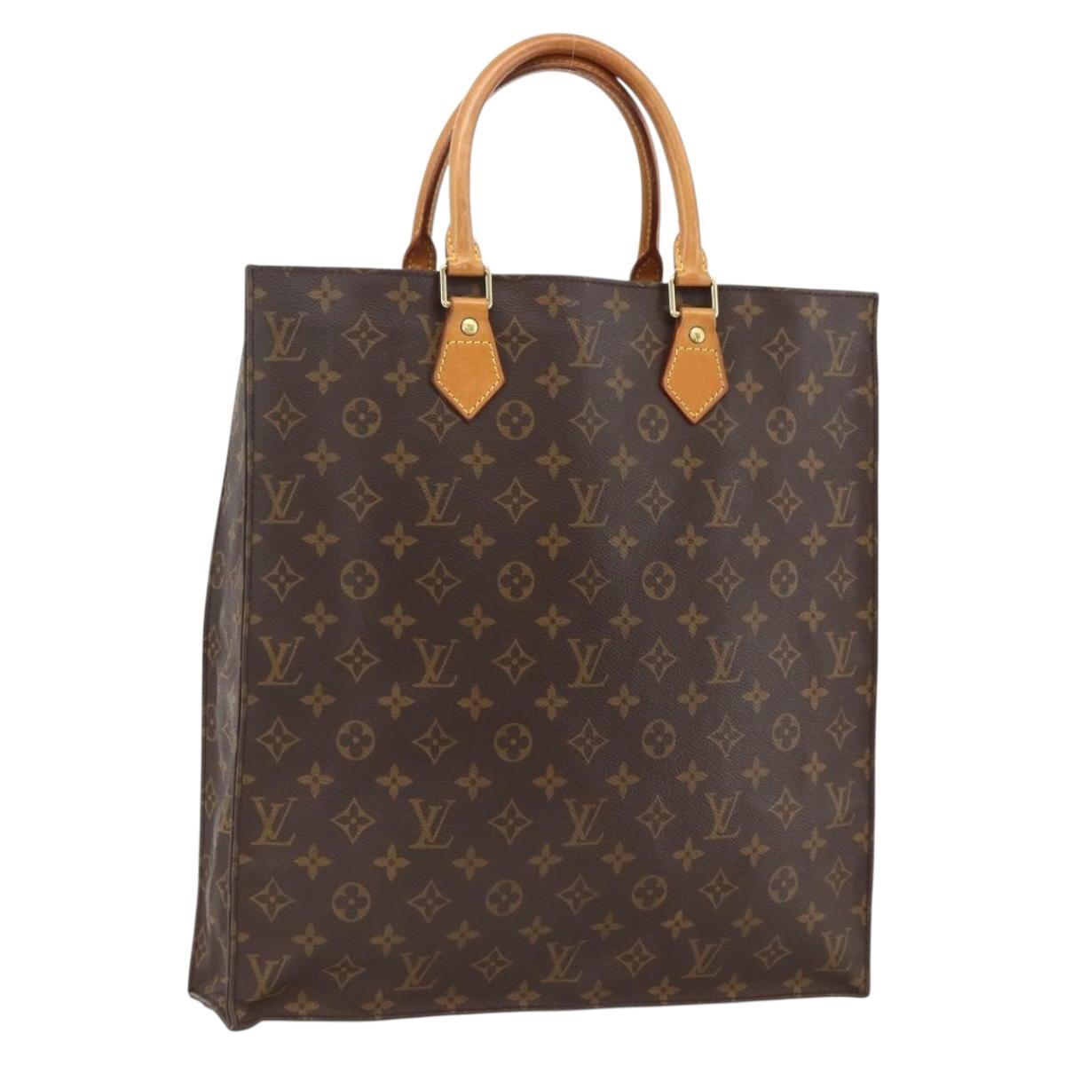 LOUIS VUITTON Monogram Sac Plat Hand Bag M51140 LV Auth BA11195