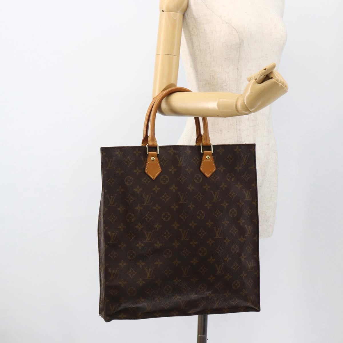 LOUIS VUITTON Monogram Sac Plat Hand Bag M51140 LV Auth BA11195